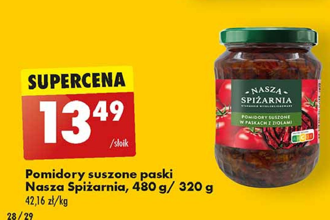 Pomidory suszone w paskach z ziołami Nasza spiżarnia promocja