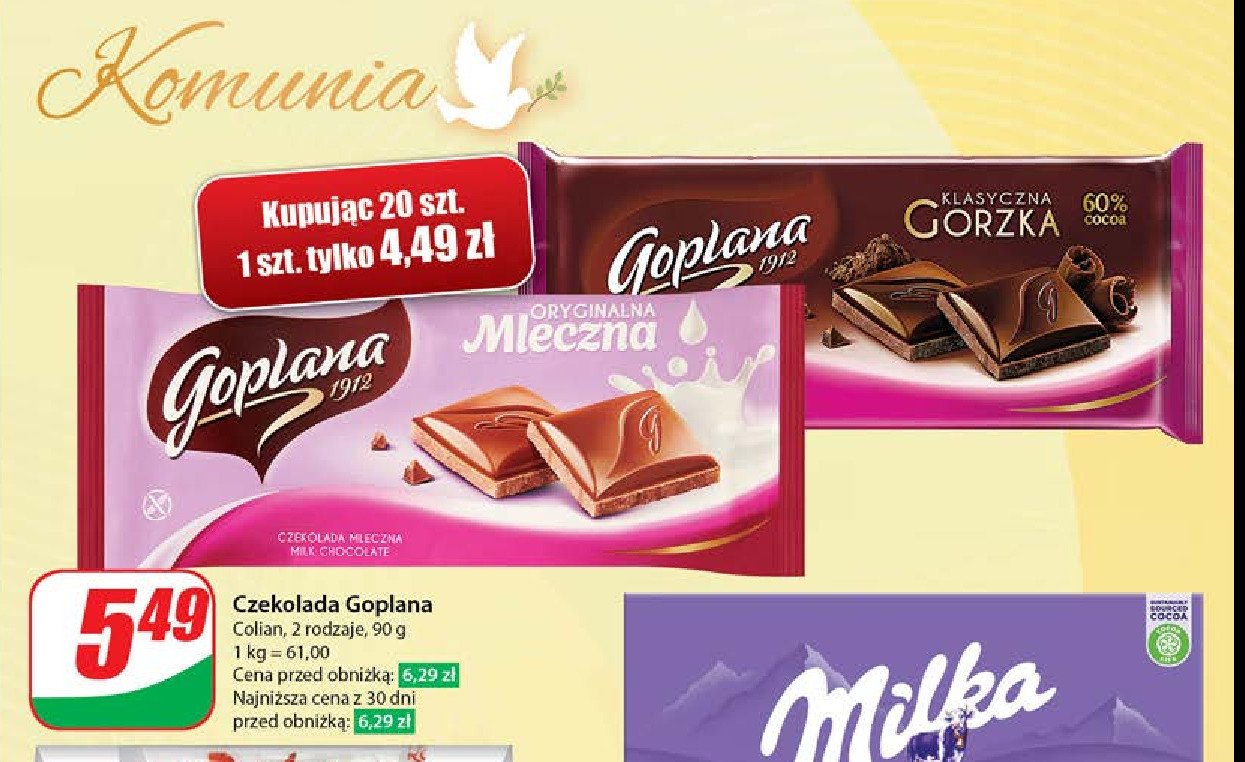 Czekolada gorzka Goplana promocja
