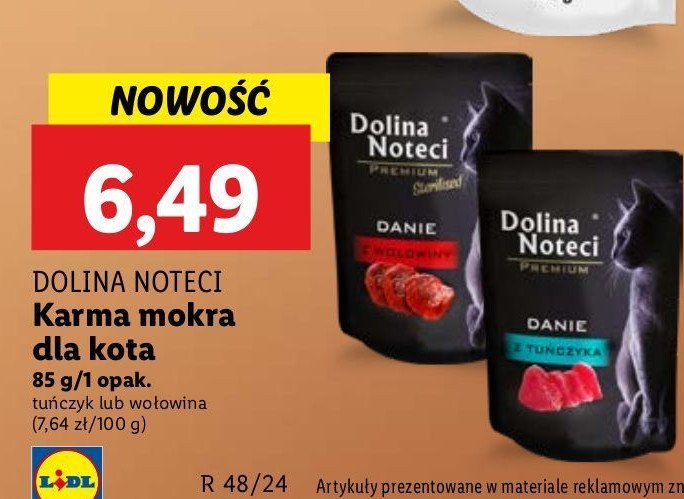 Karma dla kota danie z wołowiny DOLINA NOTECI PREMIUM STERILISED promocja