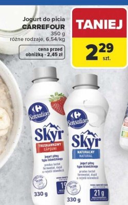Jogurt typu skyr do picia CARREFOUR promocja w Carrefour