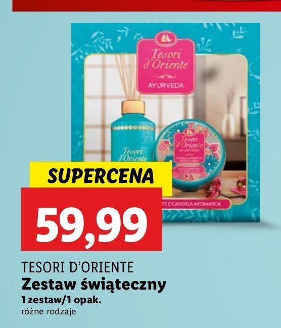 Zestaw w pudełku: pachnące patyczki + świeca Tesori d'oriente ayurveda promocja