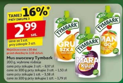 Mus owocowy Tymbark promocja w Auchan