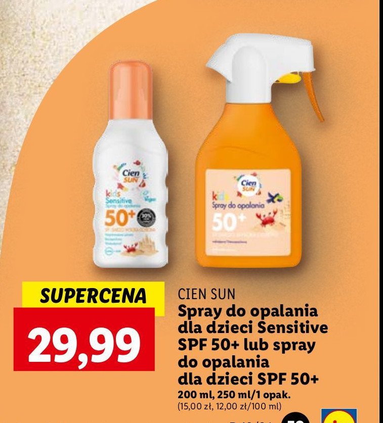Spray do opalania dla dzieci spf 50 Cien sun promocja
