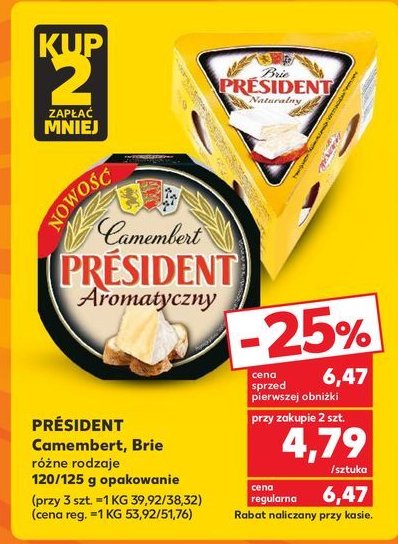 Ser camembert aromatyczny President promocja w Kaufland
