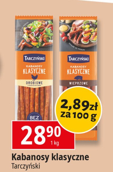 Kabanos wieprzowy Tarczyński kabanos klasyczny promocja w Leclerc