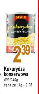 Kukurydza konserwowa M&k promocja