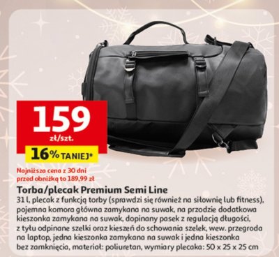 Torba/plecak Premium Semi Line 31 L promocja w Auchan