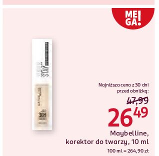 Korektor do twarzy 20 MAYBELLINE SUPER STAY ACTIVE WEAR promocja w Rossmann