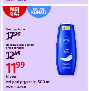 Żel pod prysznic Nivea creme care promocja w Rossmann