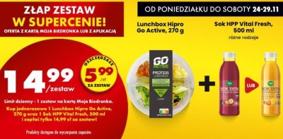 Sok HPP Vital Fresh 500ml różne rodzaje promocja w Biedronka