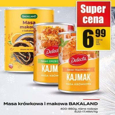 Masa krówkowa i makowa BAKALAND promocja w Supeco