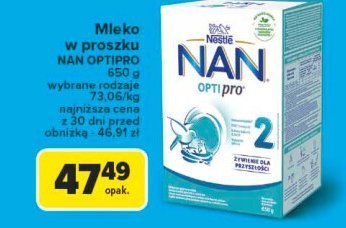 Mleko 2 Nestle nan optipro promocja w Carrefour