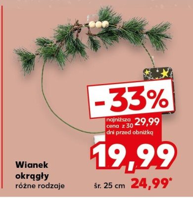 Wianek okrągły różne rodzaje śr. 25 cm Kaufland promocja w Kaufland