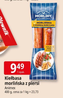Kiełbasa morlińska z piersi Animex promocja w Leclerc