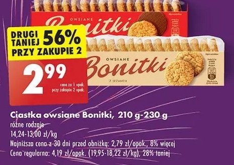 Ciastka owsiane zbożowe Bonitki promocja