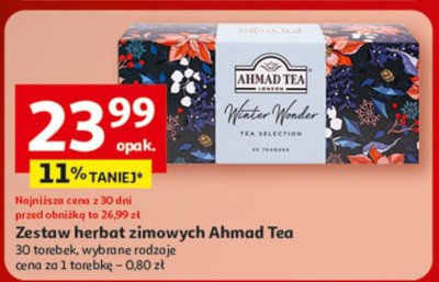 Zestaw herbat zimowych Ahmad Tea, 30 torebek, wybrane rodzaje promocja w Auchan