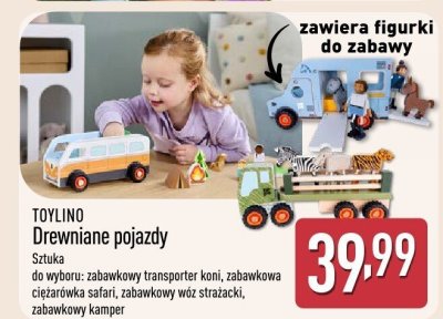 Drewniane pojazdy TOYLINO promocja w Aldi