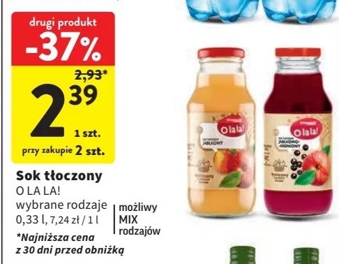 Sok jabłkowo-aroniowy O la la! promocja