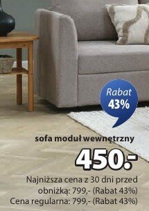 Sofa modułowa OKSBY moduł wewnętrzny promocja w Jysk