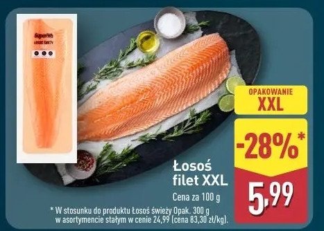 Łosoś filet xxl promocja w Aldi