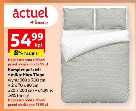 Komplet po艣cieli z mikrofibry tiago 160 x 200 cm + 2x 70 x 80 cm Actuel promocja