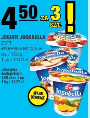 Jogurt Jogobella Zott promocja w SPAR