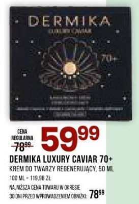Krem do twarzy regenerujący Dermika Luxury Caviar 70+ 50 ml promocja w Drogerie Natura