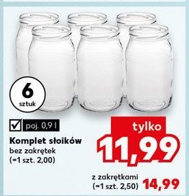 Komplet 6 słoików bez nakrętek 900 ml promocja