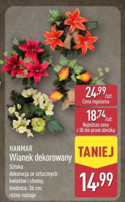 Wianek dekorowany różne rodzaje promocja w Aldi