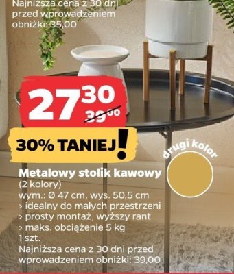 Stolik metalowy kawowy Ø 47 cm,, 2 kolory promocja w Netto