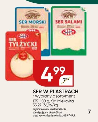 Ser w plastrach wybrany asortyment SM Mlekovita promocja w Chata Polska