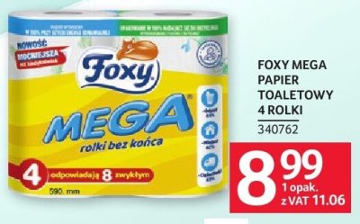 Papier toaletowy Foxy Mega 4 rolki promocja w Selgros