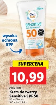 Krem do twarzy sensitive spf 50 Cien sun promocja