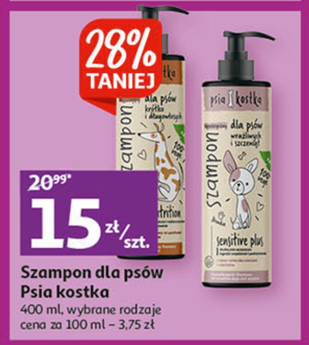 Szampon dla ps贸w wra偶liwych i szczeni膮t Psia kostka promocja