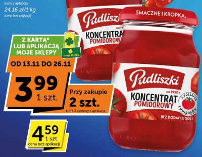 Koncentrat pomidorowy Pudliszki promocja w Groszek