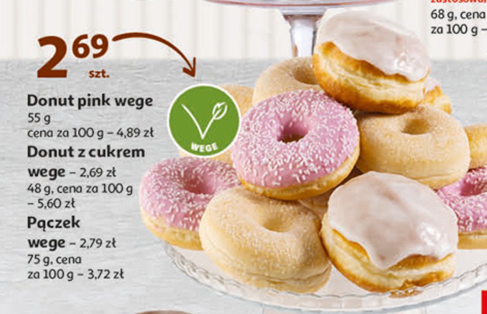 Donut z cukrem wege promocja