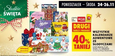 Kalendarz adwentowy ze słodyczami promocja w Biedronka