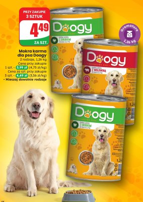 Mokra karma dla psa Doogy z drobiem promocja w Dino