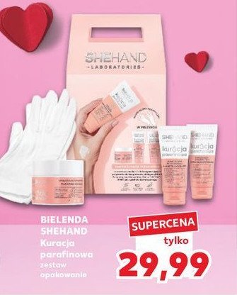 Zestaw w pudełku kuracja parafinowa: krem maska 45ml + peeling do dłoni 45g + parafina 40g Shehand promocja w Kaufland