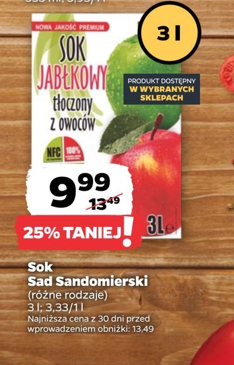 Sok jabłkowy Sad sandomierski promocja