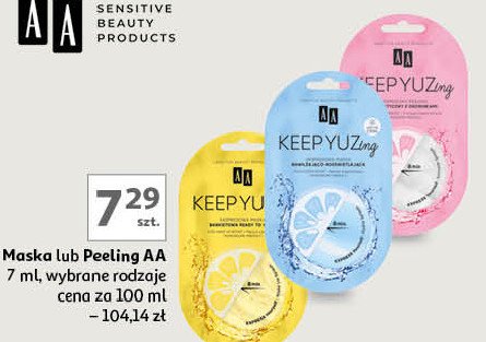 Peeling do twarzy enzymatyczny z drobinkami Aa keep yuzing promocja