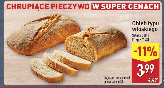 Chleb włoski promocja w Aldi