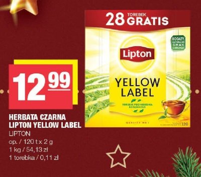 Herbata czarna Lipton Yellow Label promocja w SPAR