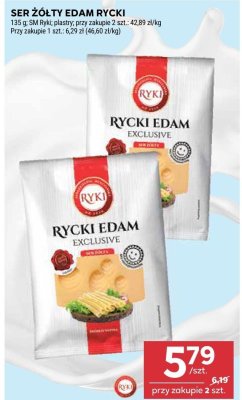 Ser żółty EDAM Rycki plastry promocja w Stokrotka