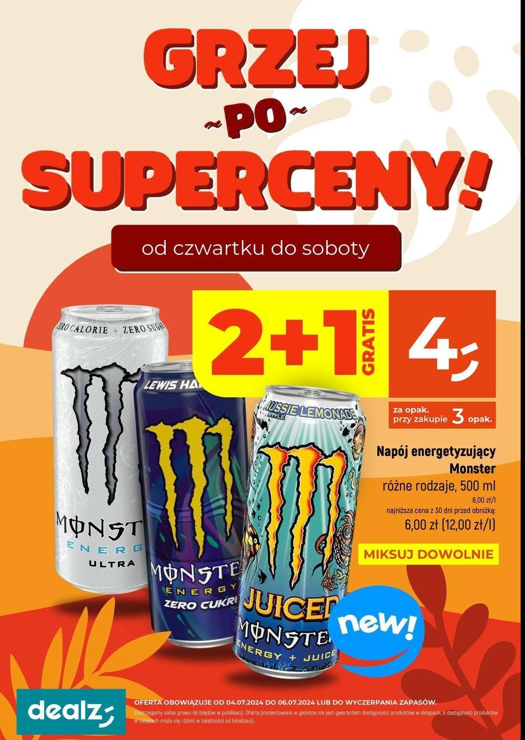 Napoj energetyczny Monster energy zero ultra promocja