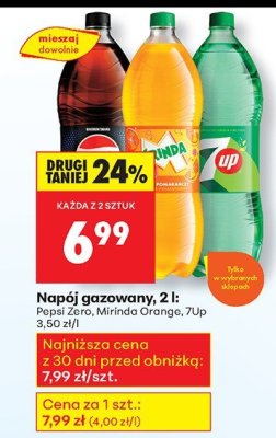 Napój gazowany Pepsi Zero 2 l promocja w Biedronka