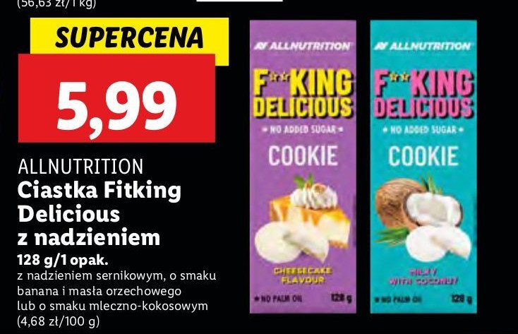 Ciastka z nadzieniem sernikowym FITKING DELICIOUS promocja