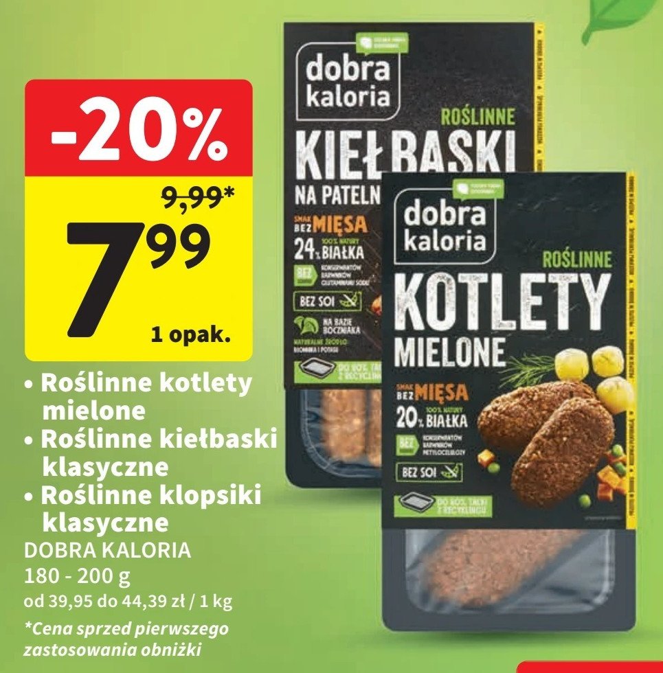 Kiełbaski klasyczne roślinne Dobra kaloria promocja