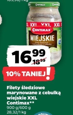 Filety śledziowe marynowane z cebulką wiejskie XXL  promocja w Netto