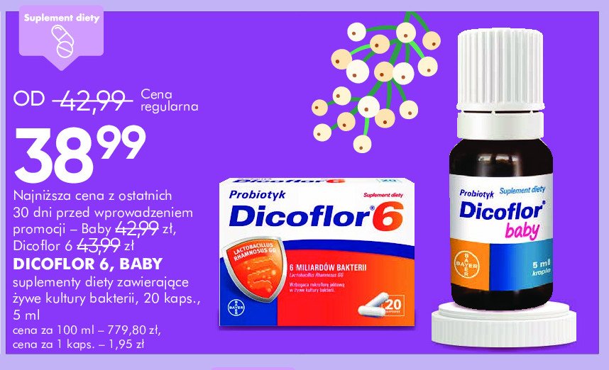 Kapsułki wspomagające odporność Dicoflor 60 promocja w Super-Pharm